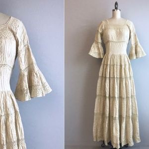 Vintage bohemian mexican wedding dress